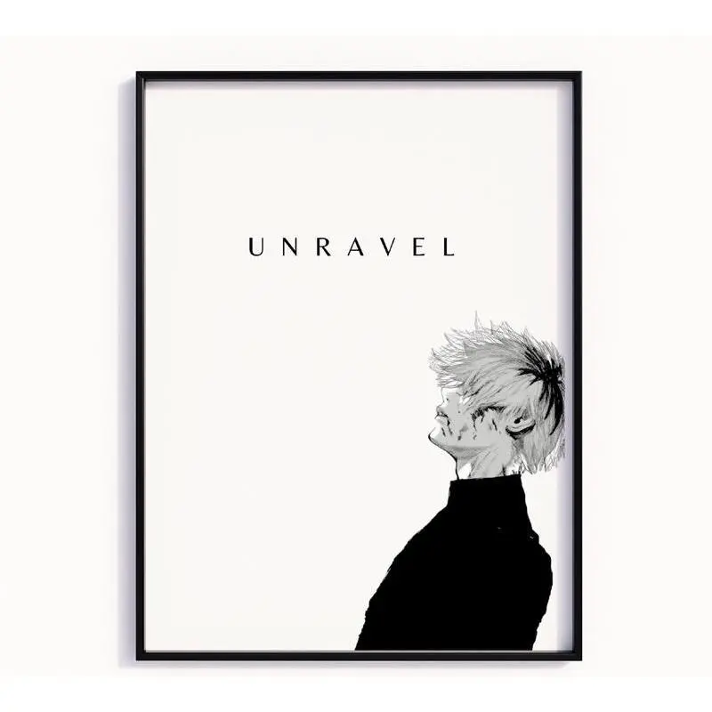 Manga Anime Poster Japanese Wall Art ,Tokyo Ghoul Anime Unframed Print, Ken Kaneki Japanese Manga Artwork Wall Decor, Vintage Minimalist Retro Aesthetic, Gift for Anime Fan(Poster only frameless)
