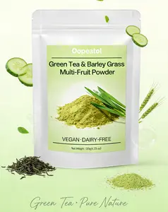 100% Pure Natural Green Tea & Barley Grass Powder, Dairy-Free No Artificial Additives, Superfood Supplement for Daily Energy Boost & Healthy Metabolism Support