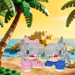 Innovative and Unique Shark Blue Collector's Edition Collectible Building Block Figurine Interlocking Blocks Safe and Eco-Friendly Construction Toy Perfect Gift for Friends and Girlfriends on Special Occasions