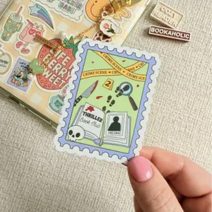 Crime Scene Book Club Stamp Sticker Spooky Evidence Decal for True Crime Readers Perfect for Journals Water Bottles & More Ghost Motifs Horror Enthusiasts