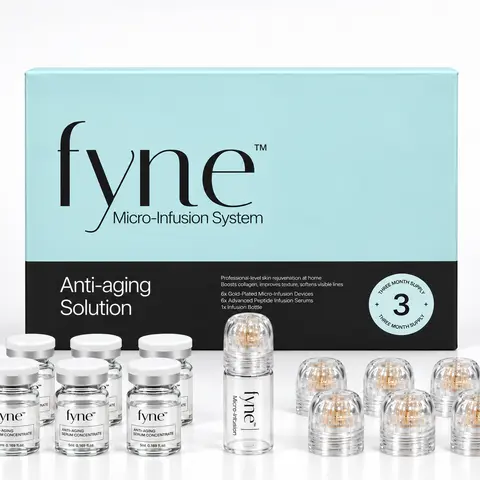 FYNE At-Home Micro-Infusion Facial System | 24K Gold-Tipped Applicator + Peptide Serum | 3-Month Kit