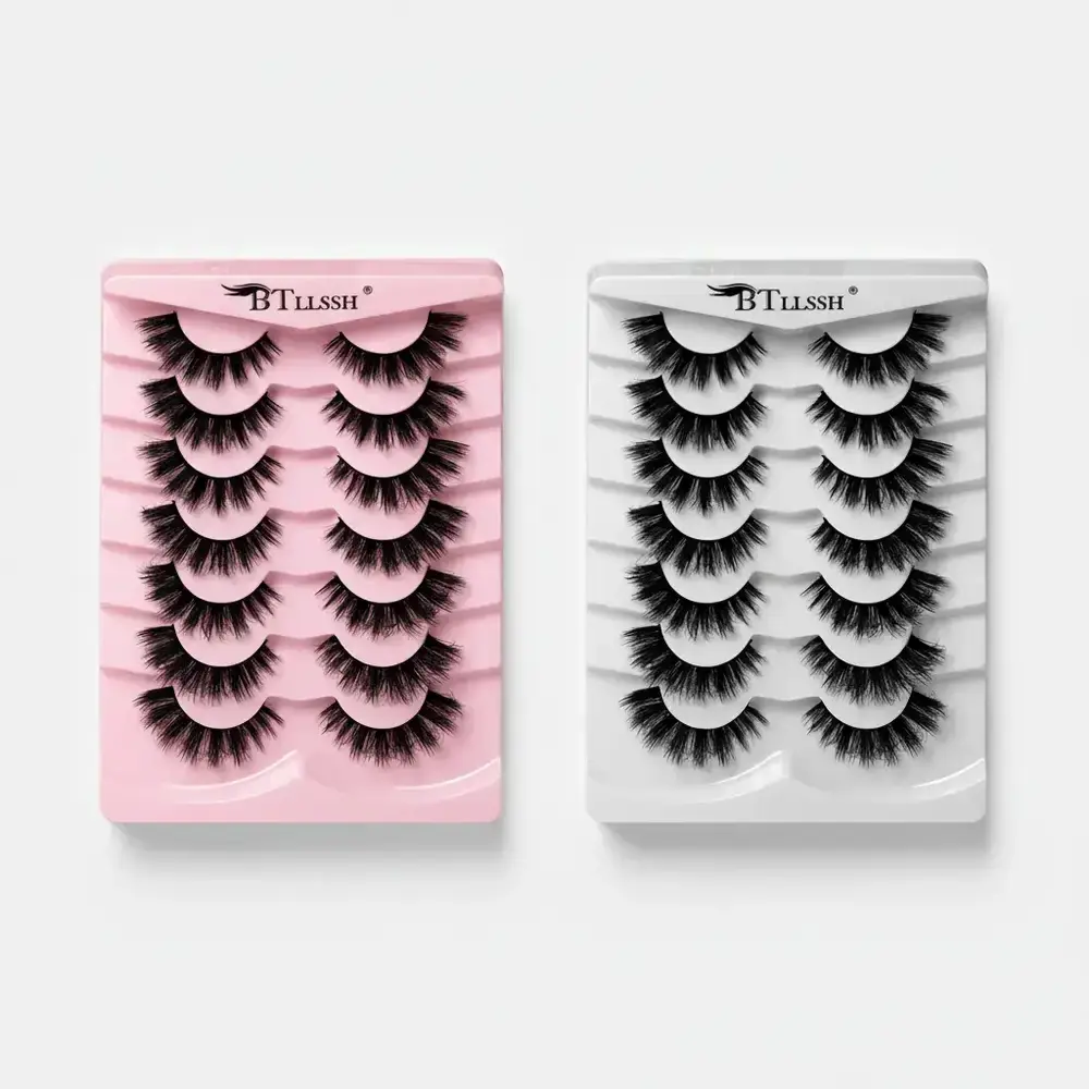 Summer Wispy & D Curl Eyelashes Bundle, 2/3 Counts/set Polyester and Synthetic Fiber, Naturally Curly and Volumized False Eyelash Extensions for Eye Makeup Enhancement