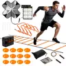 Sweetcrispy Agility Ladder Training Set - Athlete Training Kit with Speed Parachute, Hurdles, Cones, Jump Rope for Agility Building and Athletic Speed & Coordination Workouts, Agility Training