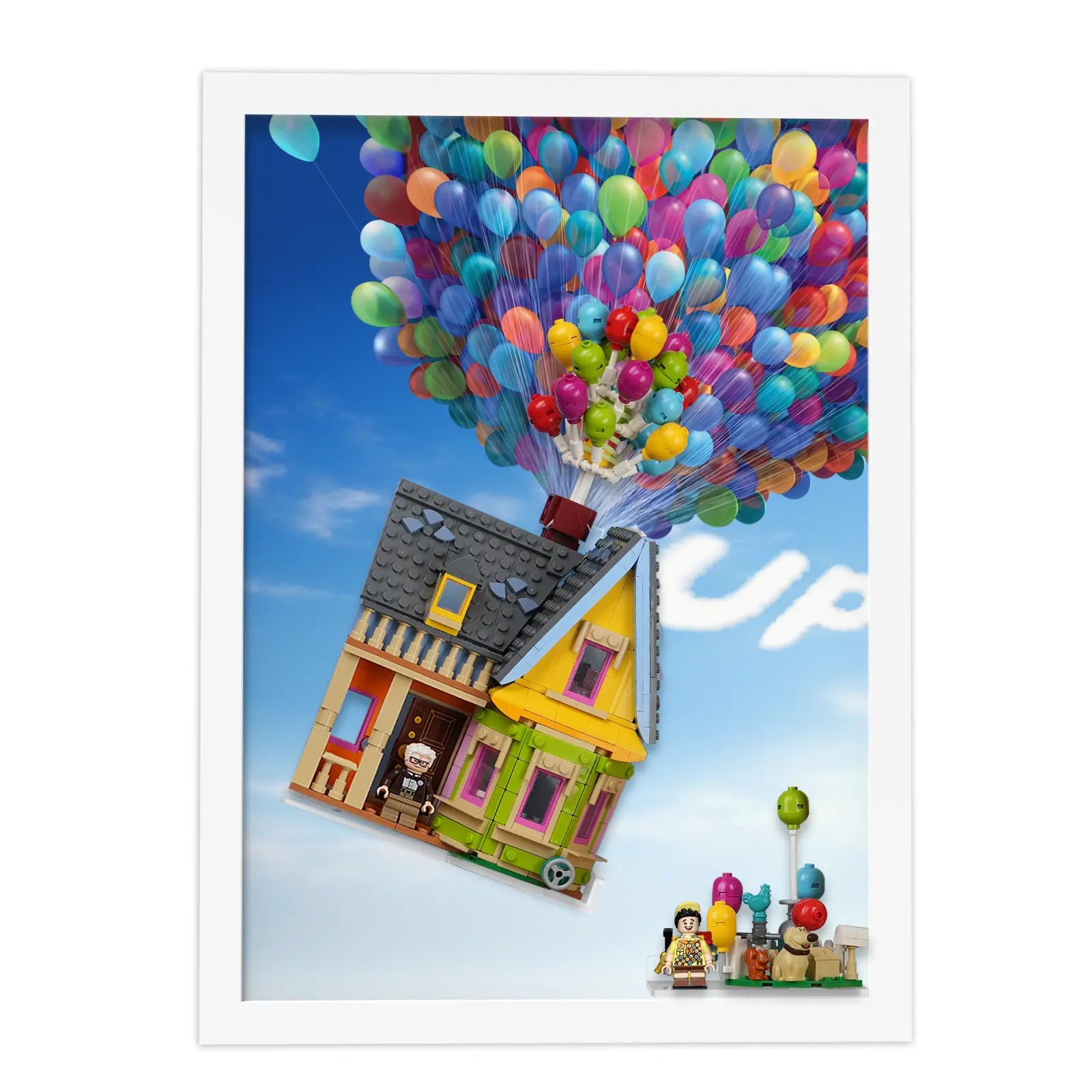 【Board Only】Wall Board for 43217 ‘Up’ House, Relive The Magic of The Beloved Animated Film, Secure & Ready-to-Hang Shelf for Your Building Set, Cloud Backdrop with Balloons, Christmas Gifts for Fans(Board Only)