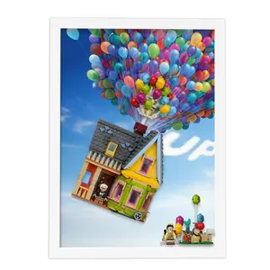 【Board Only】Wall Board for 43217 ‘Up’ House, Relive The Magic of The Beloved Animated Film, Secure & Ready-to-Hang Shelf for Your Building Set, Cloud Backdrop with Balloons, Christmas Gifts for Fans(Board Only)