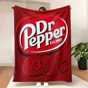 Dr Pepper Flannel Blanket Soda Lover Gift Soft Multipurpose Office Bedding Plush Thin Quilt Perfect Holiday Christmas Gift Cozy Throw For Couch