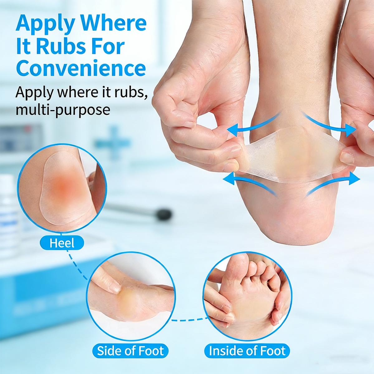 20 PCS Hydrocolloid Bandages for Feet, Blister Cushions Pads for Prevention Recovery, Water Resistant Adhesive Bandages for Heel, Toes, Daily & Travel Essentials (Variety Sizes)