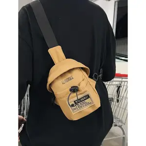 Men's Casual Letter Pattern Sling Bag, Fashionable Lightweight Crossbody Bag with Adjustable Strap, Stylish All-match Crossbody Bag for Daily Used