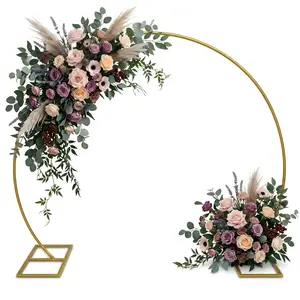 6.5/7.2/8.2FT Round Backdrop Stand, Gold Wedding Arch Metal Circle Balloon Arch Stand for Birthday Party Wedding Bridal Shower Anniversary Ceremony