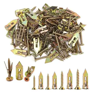 60PCS Meonsopoli Self-Drilling Anchors Screws Dry Wall Anchors and Screws Kit Drywall Anchors Screws Easy Application No Drill No Holes Wall Cabinet Fixing Accessory