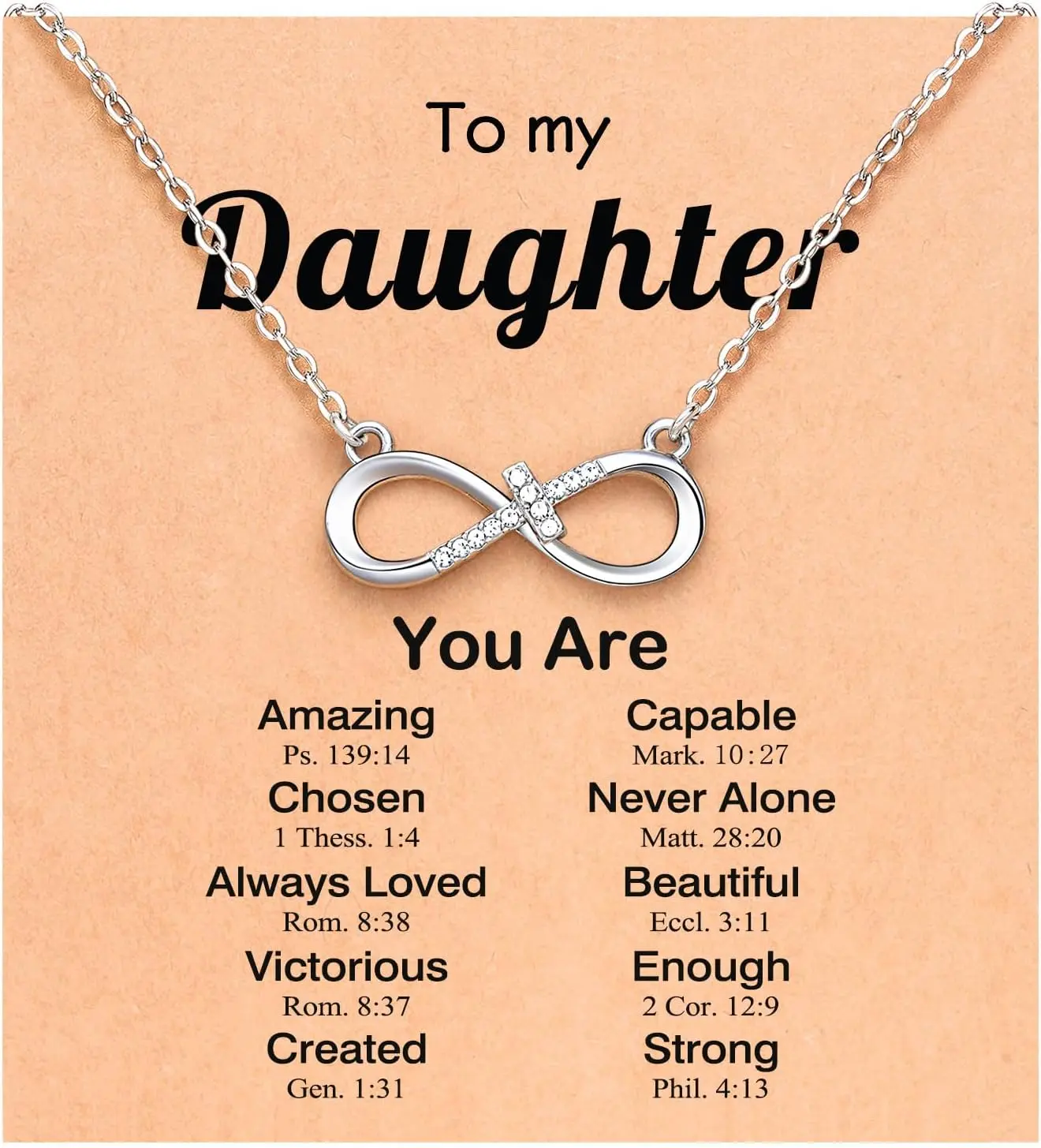 Love is Forever Infinity Cross Necklace for Granddaughter Daughter Birthday Christmas Valentines Religious Easter Gifts
