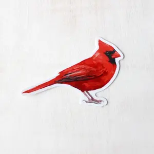 Red Cardinal Sticker Backyard Bird Sticker Bird Watcher Vinyl Art Sticker Decal UV Resistant