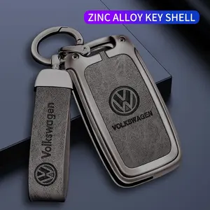 Zinc Alloy Car Key Case Case Shell Holder For Volkswagen VW Polo Bora Beetle Tiguan Passat B5 B6 B7 Golf EOS Scirocco Protector Accessories Key Fob Shell Car Interior Accessory