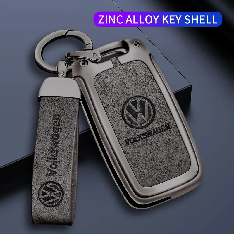 Zinc Alloy Car Key Case Case Shell Holder Car Key Cover For Volkswagen VW Polo Bora Beetle Tiguan Passat B5 B6 B7 Golf EOS Scirocco Protector Accessories Key Fob Shell Car Interior Accessory