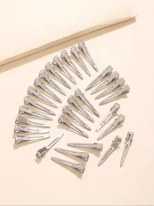 Simple Design Solid Color Metal Hair Clips (40pcs) Sectioning Clips, Casual Versatile Hair Accessories for Women, Minimalist Hairwear for Daily Wear, Hair Clip Set