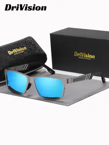 Drivision 1 Piece Unisex Square Polarized Sunglasses, Trendy Beach Eyewear, Full Frame Design, UV400 Minimalist design Exudes refinement