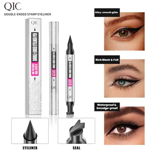 [BUY 1 GO 1 FREE] Double-Ended Stamp Eyeliner -Waterproof, Sweatproof & Smudge-Proof, Long- Lasting Black Tint Wingliner, Easy Eye Makeup with Smooth Pigment & Ergonomic Grip