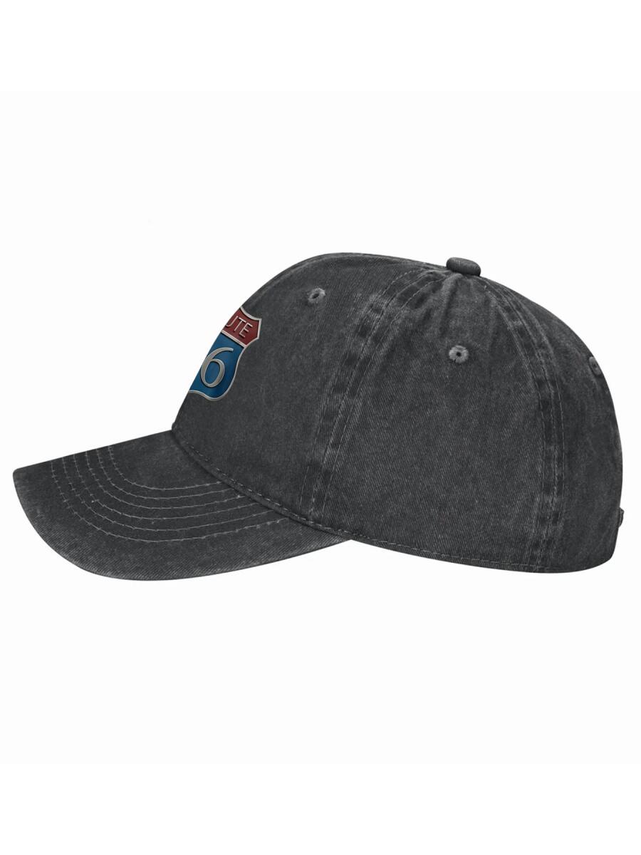 Historic Route 66 Shield Vintage Cotton Baseball Cap US Road Trip Dad Hat Classic Americana Design