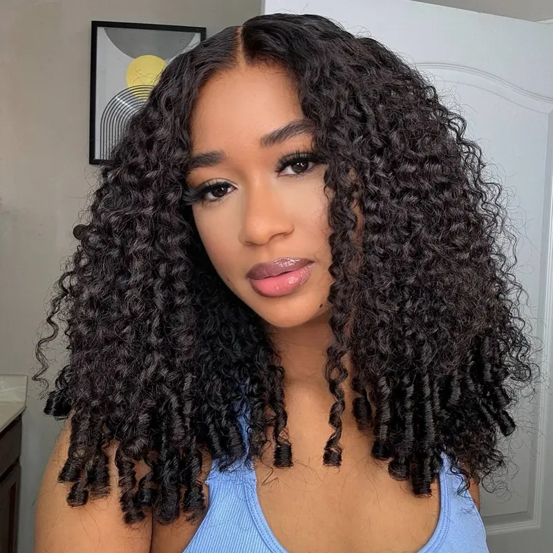 OQ HAIR M Cap 9x6 Burmese Curly Wig Human Hair 220 Density 7x5 Curly HD Transparent Lace Front Wigs Pre Bleached Tiny Knost With Natural Baby Hair