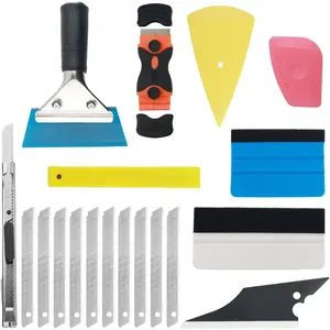 18PCS Car Window Tint Kit Multi-Purpose Window Tint Kit Includes Vinyl Scraper Felt Squeegee Cutter with Blade Professional Automotive Window Tint Tools for Cars