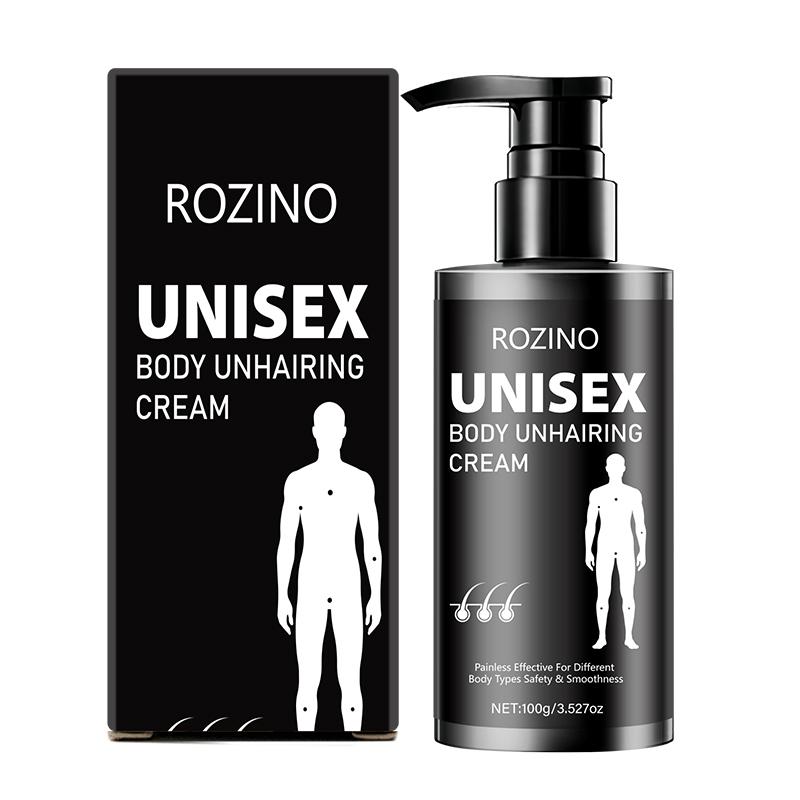 Rozino Body Hair Removal Cream 100g, Black Push Tube, Easy Apply for All Skin Types