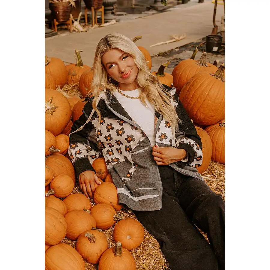 Falling For Autumn Quilted Sweater in Black