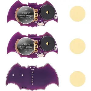 3pcs Cricket Noise Items, Bat Shape Cricket Noise Maker Annoying Noise Machine with 16 Sounds Noise Beeping Maker Hidden Cricket Noise Stuff for Home School Party (Purple)