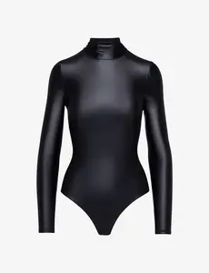 Matte Metallic Turtleneck Bodysuit