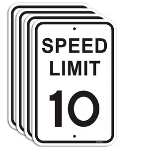 2-Pack Speed Limit 10 MPH Sign Slow Down Traffic Sign 12"x16" Rust Free 40Mil UV Printed Outdoor Metal Reflective Easy to Mount No Fading Outdoor Use for Neighbour Driveway Yard or School