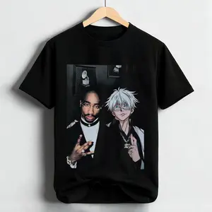 Legend x Sorcerer Crossover Shirt – Anime Mentor & Rap Icon in Streetwear Duo Print | For Otaku & Old School Fans