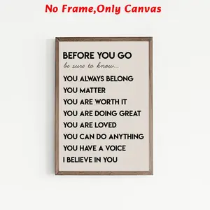 1 piece/set, inspirational wall art, quote poster, home decor, bedroom decor, living room art, canvas print poster, frameless, 2D flat