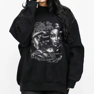 Chicana Clothing Mexican Clothes Chicano Style Art Graphic Tee for Men & Women Gangster Clothes Lowrider Art Cholo Outfit Unisex Hoodie 040103