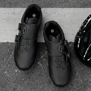 Bicycle Shoes Men'S Cycling Sneaker Mountain Road Bike Footwear Black Color