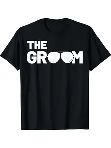 The Groom Squat Bachelor Supplies Party Wedding T-Shirt Crew Neck Summer Comfortable Casual Short Sleeve T-Shirt