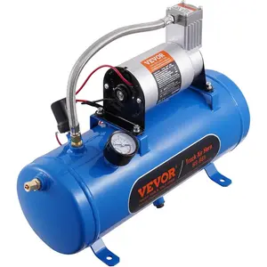 VEVOR 12V Air Compressor with Tank 0.8 Gallon/3 L, Train Horn Air Compressor, 120 psi Working Pressure Onboard Air Compressor System for Train Air Horns, Inflating Tires, Air MattressesVEVOR Super Brand Day
