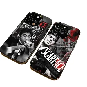 T-Tony M-Montana S-Scarface Phone Case For iPhone 17 Air 16 15 14 13 12 11 Pro Max Plus Samsung S26 S25 S24 S23 S22 Plus Ultra,Colorful Silver Black Cover