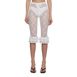 Daring Love Lace Capri Pants - Off White