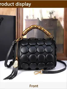 2026 New Women's Bag Cross-Border Handmade Barrel Bag Button Design Shoulder Crossbody Pillow Handbag