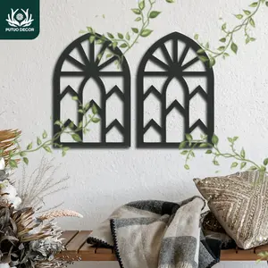 Wooden Hanging Sign Decor, 2 Counts/set Window Frame Shaped Wall Art Decor, Wall Decor for Home Farmhouse Office Studio Cafe Coffee Shop Restaurant, Hangable, Room Decoration Ornaments