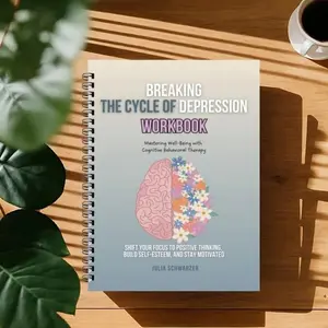 Breaking The Cycle Of Depression Workbook, 1 Count Comprehensive 102-page Guide with CBT & DBT Techniques, Mental Health Worksheets & Self-esteem Exercises, Daily Guided Journal