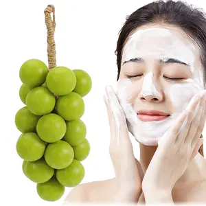 ROZINO Grape Soap on a Rope - Decorative Aromatic Artisan Bar for Hand Wash Bath Fresh Air Gift for Men Women Enhances Ambiance with Unique Rope Design Made with Grapeseed Oil and Olive Oil Body Care Daily Cleanser