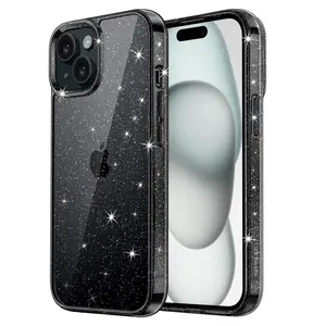 JETech Glitter Case for iPhone 15 Series, Bling Sparkle Shockproof Phone Bumper Cover, Cute Sparkly for Women and Girls