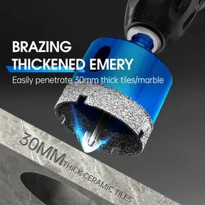 18-68mm Diamond Hole Saw Band Positioning Drill Bit Blue Surface for Glass Marble Granite Stone Porcelain Professional Hole Drilling
