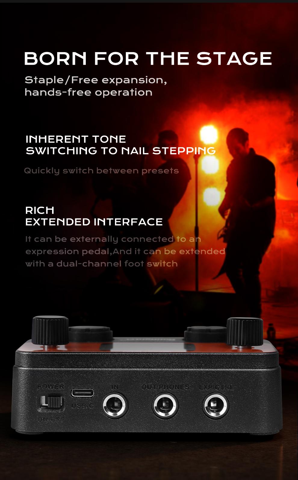 Bullfighter StageGO Digital Pocket Multi-Effects Pedal – Portable Guitar/Bass Processor with Built-in Battery, Bluetooth APP, USB Audio, 40+ Effects (Distortion/Delay/Reverb/Chorus) – Perfect for Beginners, Practice & Small Gigs