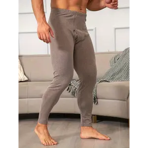 Men's Thermal Underwear Pants, Plus Velvet Thick Warm Soft High Elastic Leggings