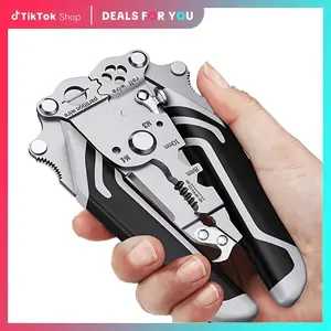 18 in 1 Foldable Electric Cable Stripper & Crimping Tool, 1 Count Industrial Grade Electrician's Pliers with Crimping, Cutting, Screwdriver & Stripping Functions, Heavy Duty Hardware, Hand Tools, Multi Tool Wire Stripper, Electrician Tools Kit