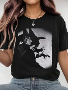 Funny Wicked Shadow Vintage Halloween Graphic Tshirt, Oz Wizard Tee, Retro Witch Of West Shirt, Fan Gift, Matching Group Shirt, Unisex Top
