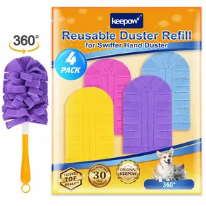 KEEPOW Reusable Duster Refill Compatible with Swiffer 360 Degree Dusters Refills for Cleaning 4 Pack (Handle is Not Included)