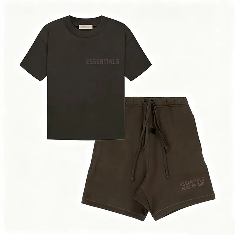 Fear Of God Essentials FW22 Men's Short-Sleeve T-Shirt and Drawstring Shorts Off Black