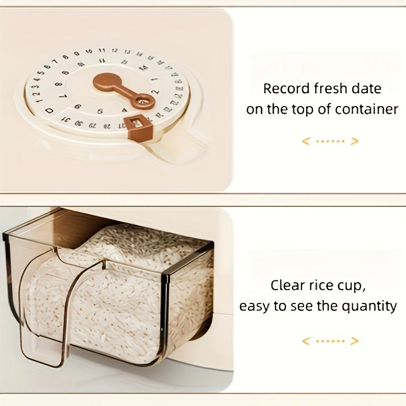 14/25LBS Rice Dispenser, Large Grain Container Storage with Lid Measuring Cylinder Household Cereal Dispenser Bucket for Kitchen Soybean Corn ，Grain Storage Bin